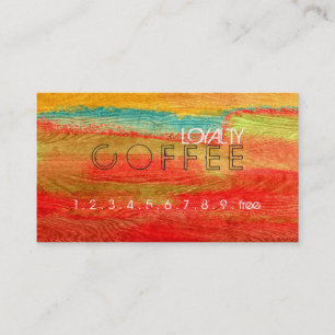 Loyalty Coffee Punch Colourful Modern Wood #30 Card