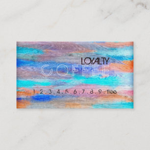 Loyalty Coffee Punch Colourful Modern Wood #40 Card