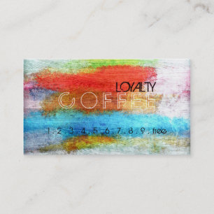 Loyalty Coffee Punch Colourful Modern Wood #47 Card