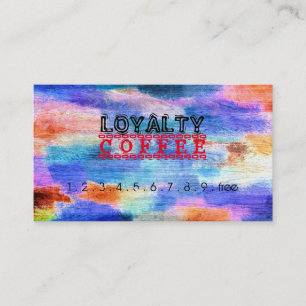 Loyalty Coffee Punch Colourful Modern Wood #4 Card
