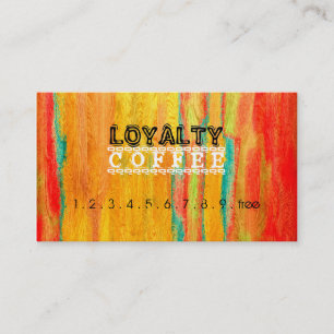 Loyalty Coffee Punch Colourful Modern Wood #5 Card