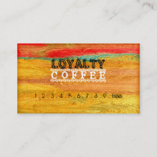 Loyalty Coffee Punch Colourful Modern Wood #8 Card