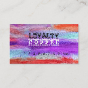 Loyalty Coffee Punch Colourful Modern Wood #9 Card
