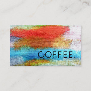Loyalty Coffee Punch Colourful Modern Wood Look #2 Card