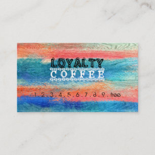Loyalty Coffee Punch Colourful Wood #6 Card
