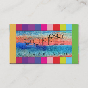 Loyalty Coffee Punch Colourful Wood Look #3 Card