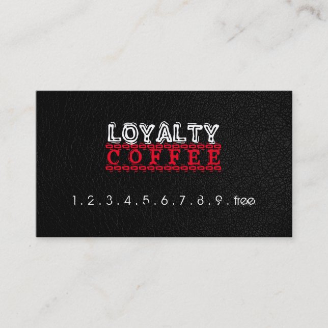 Loyalty Coffee Punch Leather Look Card (Front)