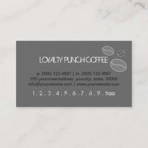 Loyalty Coffee Punch Modern Dim Grey Background Card
