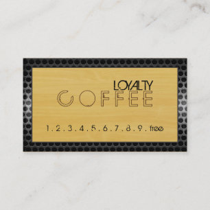 Loyalty Coffee Punch Modern Gold Wood #2 Card