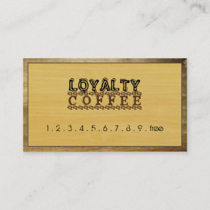 Loyalty Coffee Punch Modern Gold Wood #5 Card