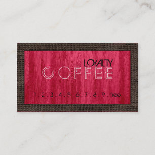 Loyalty Coffee Punch Modern Red Wood Grain #2 Card