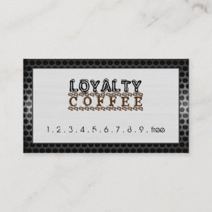 Loyalty Coffee Punch Modern White Wood Grain #2 Card