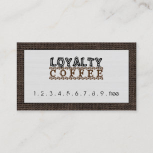 Loyalty Coffee Punch Modern White Wood Grain #3 Card