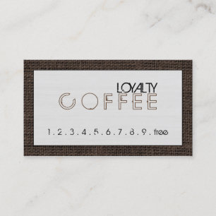 Loyalty Coffee Punch Modern White Wood Grain #6 Card