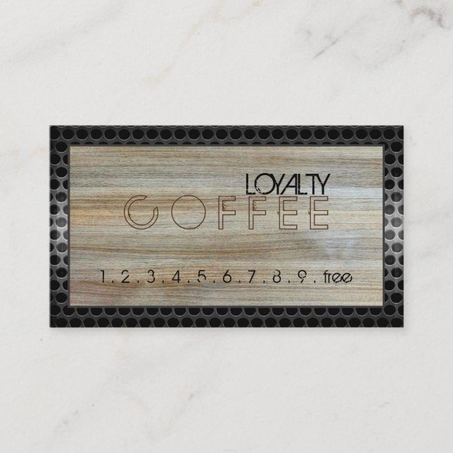Loyalty Coffee Punch Modern Wood #8 Card (Front)