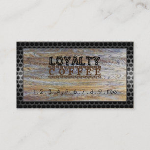 Loyalty Coffee Punch Modern Wood Grain #10 Card