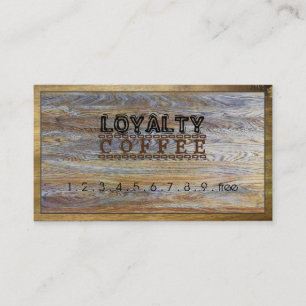 Loyalty Coffee Punch Modern Wood Grain #12 Card