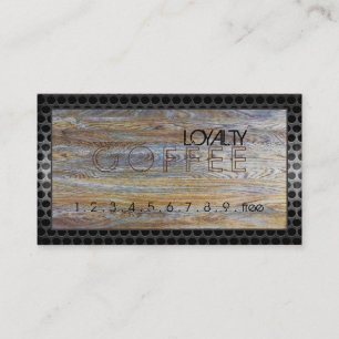 Loyalty Coffee Punch Modern Wood Grain #16 Card