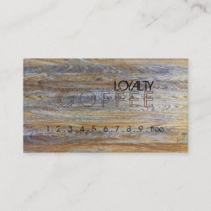 Loyalty Coffee Punch Modern Wood Grain #17 Card