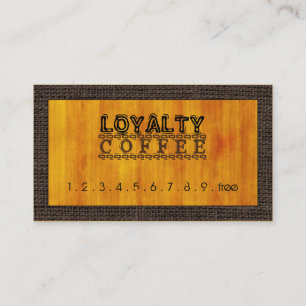 Loyalty Coffee Punch Modern Wood Grain #3 Card