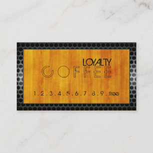 Loyalty Coffee Punch Modern Wood Grain #7 Card