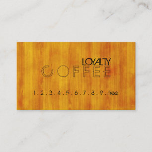 Loyalty Coffee Punch Modern Wood Grain #8 Card
