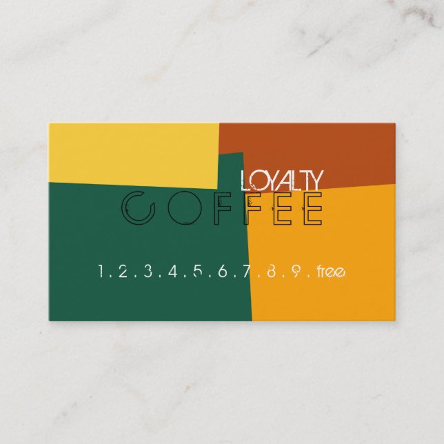 Loyalty Coffee Punch Retro Colour Pattern #10 Card (Front)