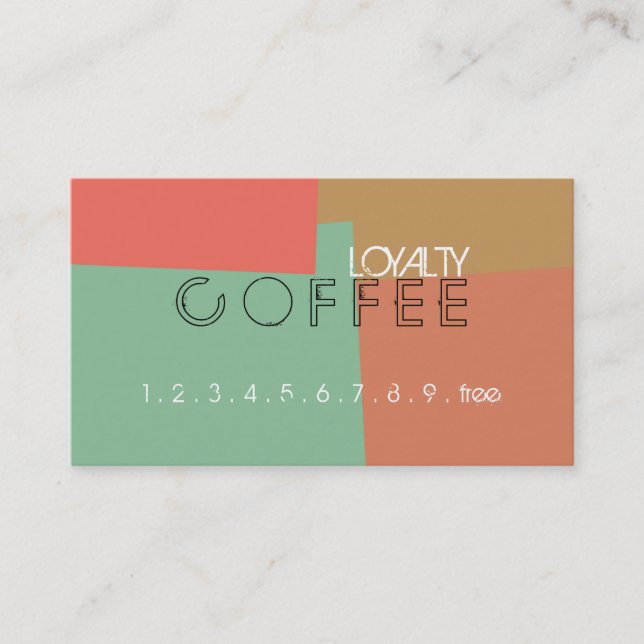 Loyalty Coffee Punch Retro Colour Pattern #18 Card (Front)