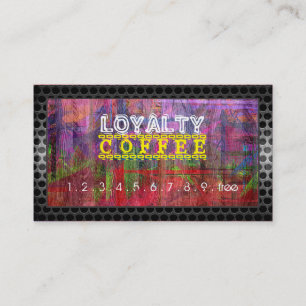 Loyalty Coffee Punch Retro Colour Wood #14 Card