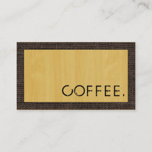 Loyalty Coffee Punch Wood Look Modern Burlap #5 Card