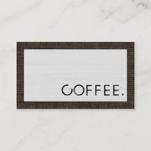 Loyalty Coffee Punch Wood Look Modern Burlap #9 Card