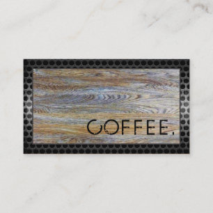 Loyalty Coffee Punch Wood Look Modern Metal #2 Card