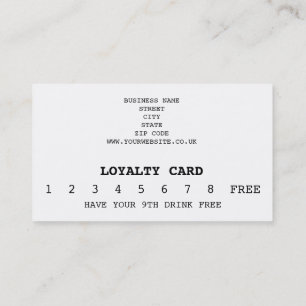 Loyalty Coffee Shop Card with Bean Logo