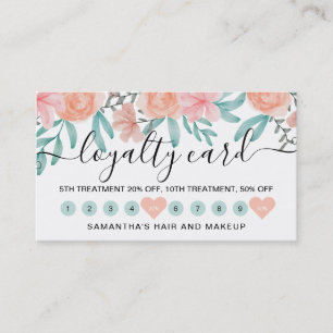 Loyalty coral peach floral watercolor heart 10