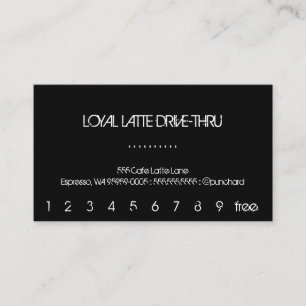 Loyalty Latte Drive-Thru Black background Card