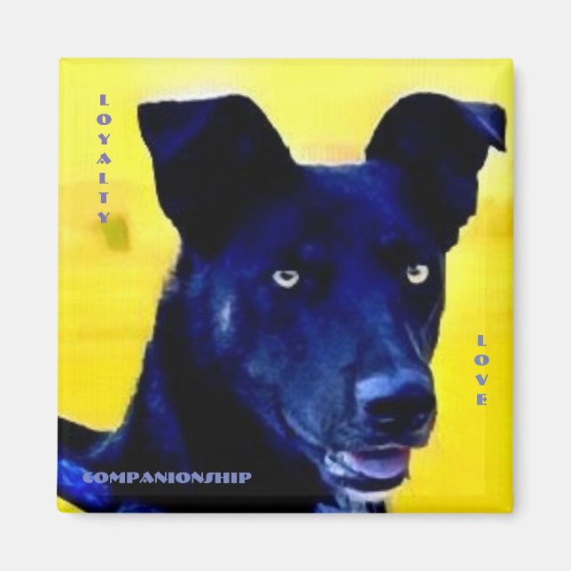 Loyalty Love Dog Face Magnet (Front)