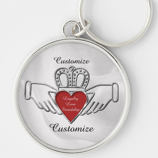 Loyalty Love Friendship Claddagh Custom Key Chain (Front)
