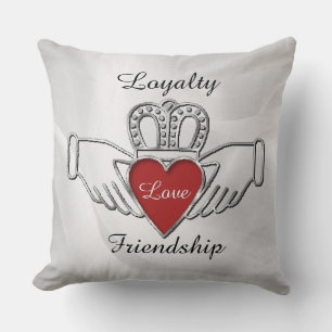 Loyalty Love Friendship Claddagh White Pillow