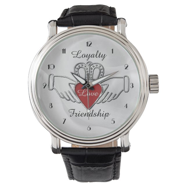 Loyalty Love Friendship Claddagh Wrist Watch (Front)