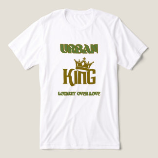 LOYALTY OVER LOVE URBAN KING MEN'S WHITE/OLIVE  Tri-Blend SHIRT