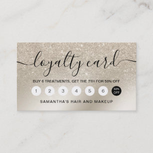 Loyalty pearl glitter ivory ombre gold metallic card