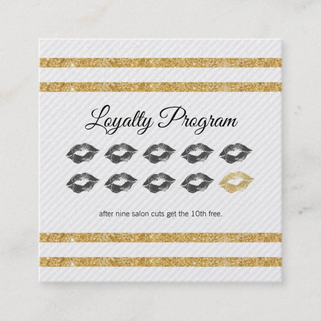 Loyalty Program / Beauty Gold Glitter Card (Front)