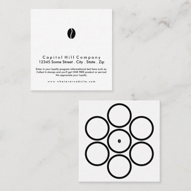 loyalty program coffee square card (Front/Back)