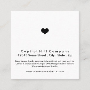 loyalty program heart square card