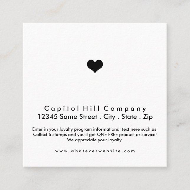 loyalty program heart square card (Front)