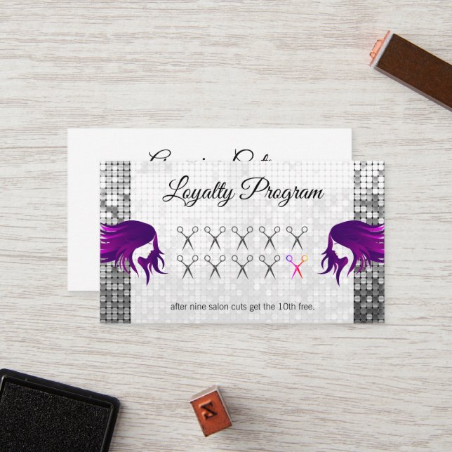 Loyalty Program / Sequin / Salon Scissors Card (Front/Back In Situ)