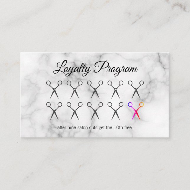 Loyalty Program Stylist Marble Card (Front)