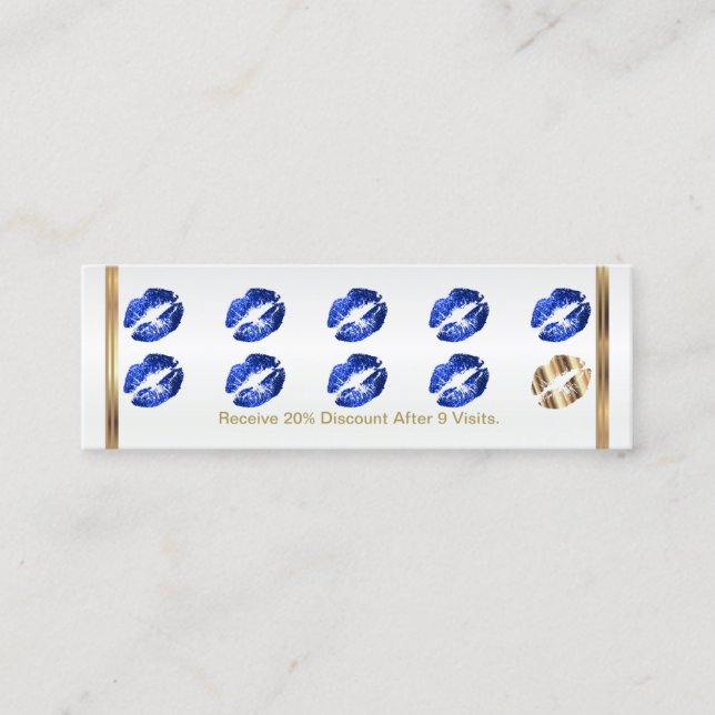 Loyalty Punch Card - Blue Glitter (Front)