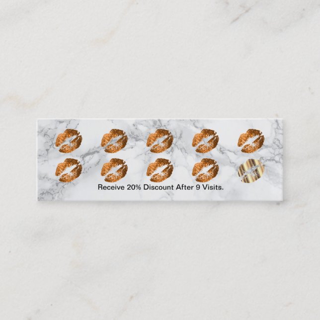 Loyalty Punch Card -Copper Glitter and Marble (Front)