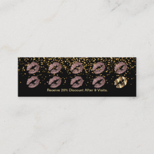Loyalty Punch Card - Dusty Rose Glitter and Gold 3